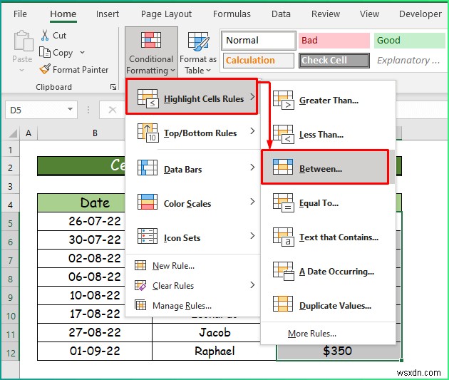 Cách áp dụng các kiểu định dạng có điều kiện khác nhau trong Excel