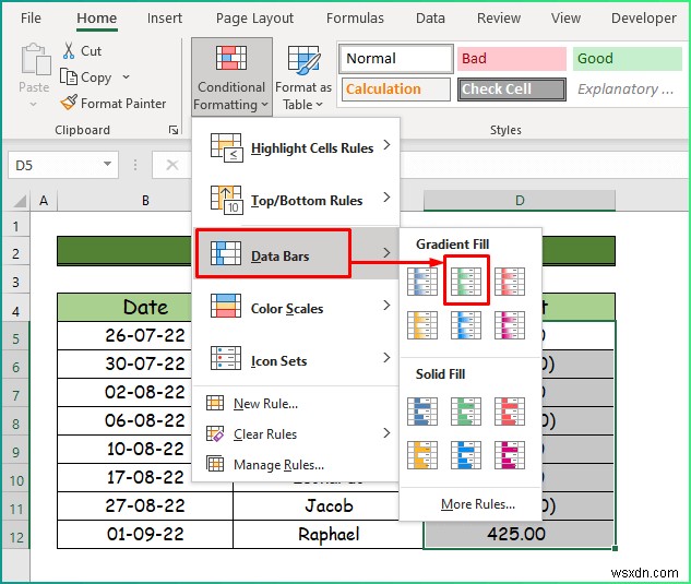 Cách áp dụng các kiểu định dạng có điều kiện khác nhau trong Excel