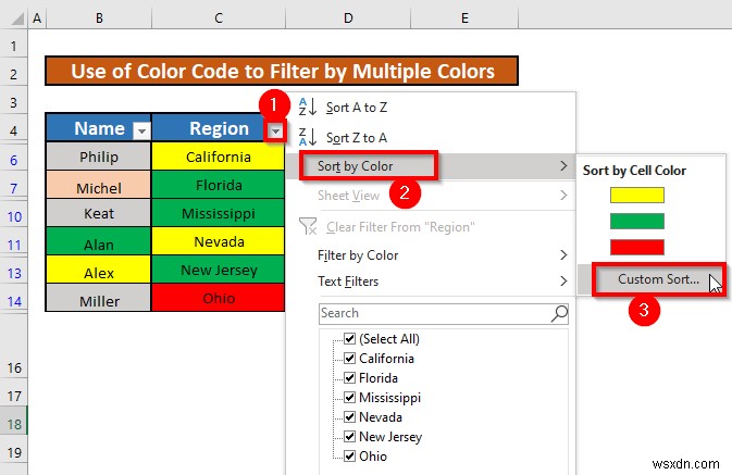 Cách lọc theo nhiều màu trong Excel (2 phương pháp dễ dàng)