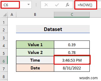 Cách tự động cập nhật với khoảng thời gian 5 giây trong Excel