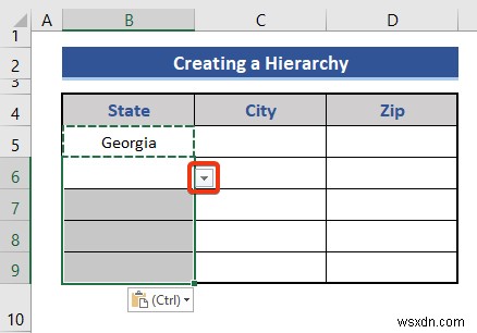 Cách tạo hệ thống phân cấp của thành phố tiểu bang và mã zip trong Excel