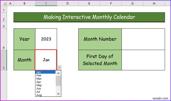 Cách tạo lịch tương tác trong Excel (2 cách dễ dàng)