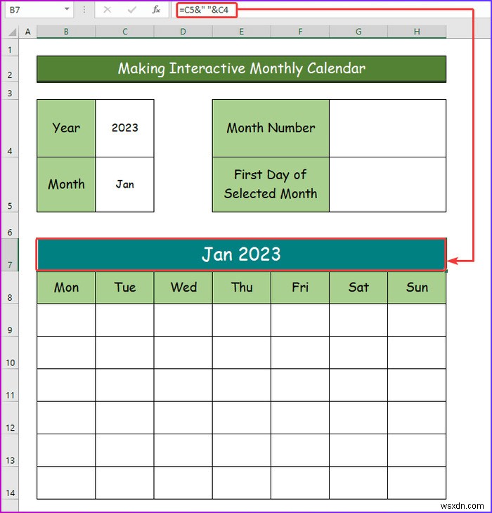 Cách tạo lịch tương tác trong Excel (2 cách dễ dàng)