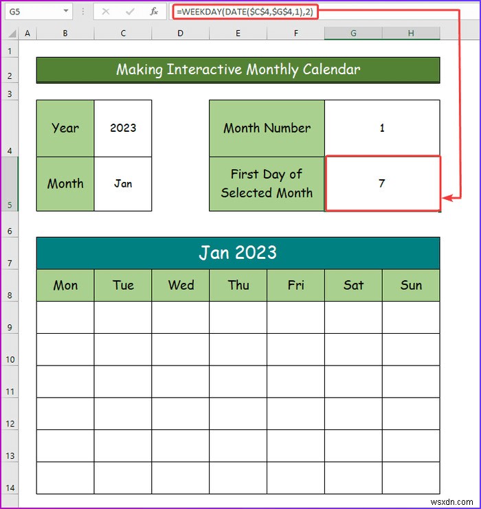 Cách tạo lịch tương tác trong Excel (2 cách dễ dàng)