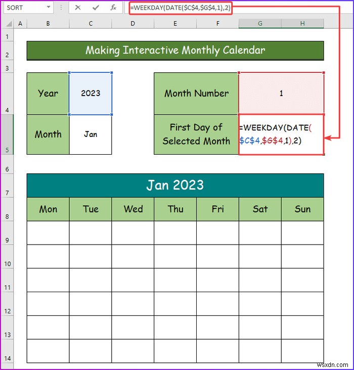 Cách tạo lịch tương tác trong Excel (2 cách dễ dàng)