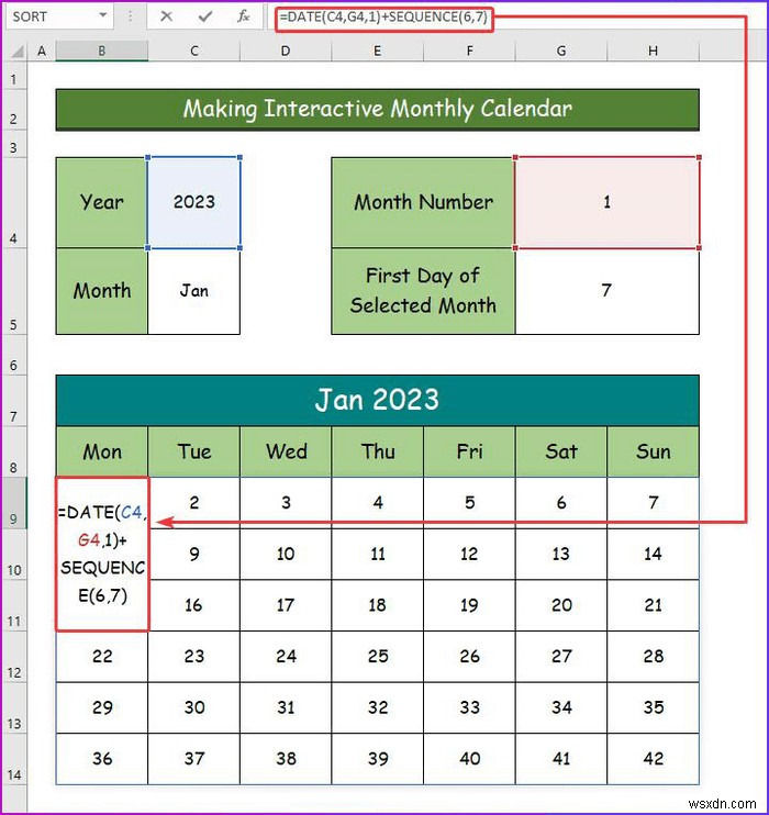 Cách tạo lịch tương tác trong Excel (2 cách dễ dàng)