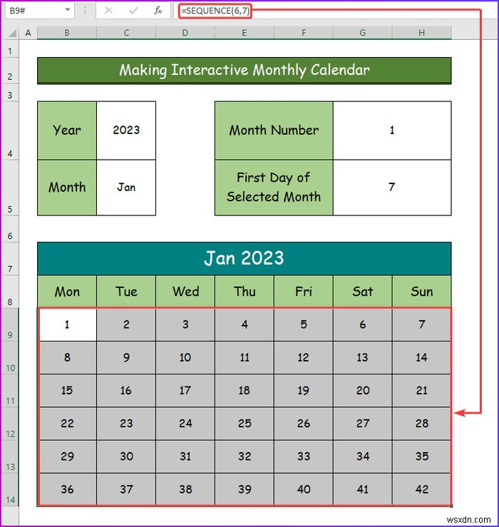 Cách tạo lịch tương tác trong Excel (2 cách dễ dàng)