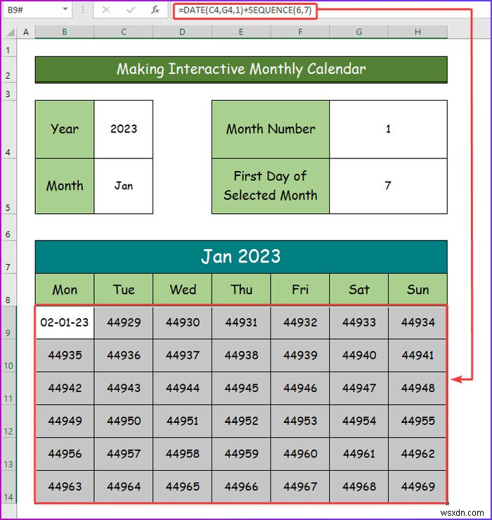 Cách tạo lịch tương tác trong Excel (2 cách dễ dàng)