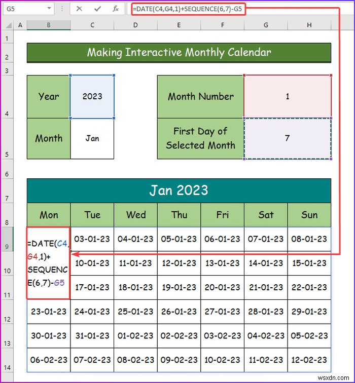 Cách tạo lịch tương tác trong Excel (2 cách dễ dàng)