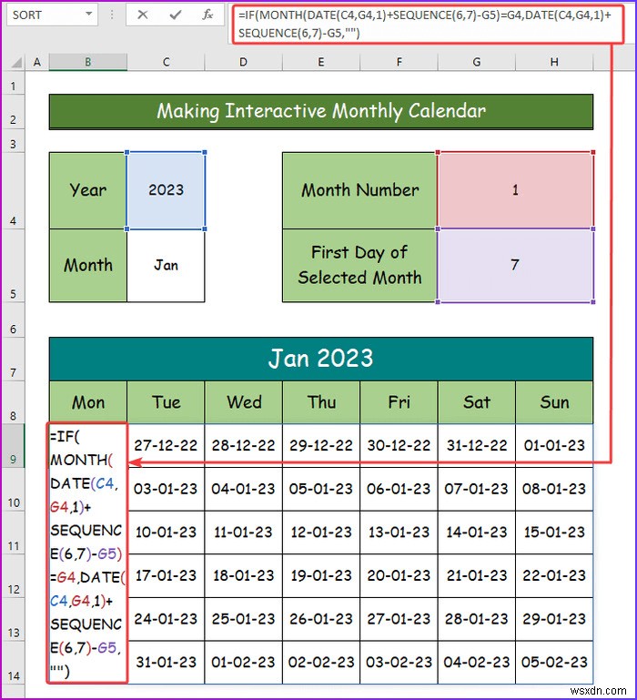 Cách tạo lịch tương tác trong Excel (2 cách dễ dàng)