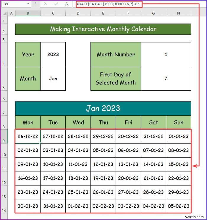 Cách tạo lịch tương tác trong Excel (2 cách dễ dàng)