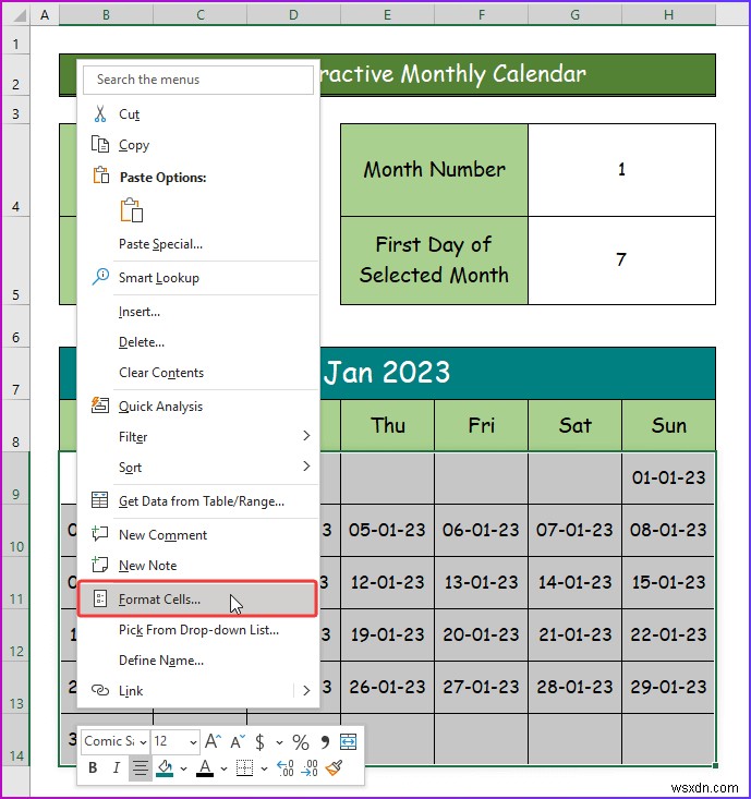 Cách tạo lịch tương tác trong Excel (2 cách dễ dàng)