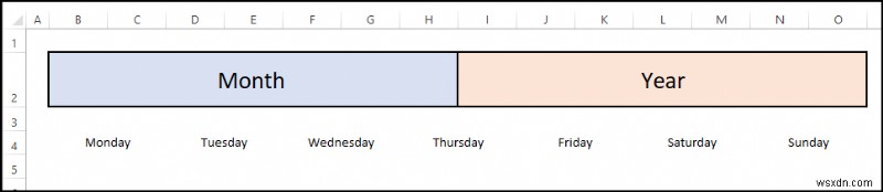 Cách tạo lịch trống trong Excel (Tải xuống mẫu miễn phí)