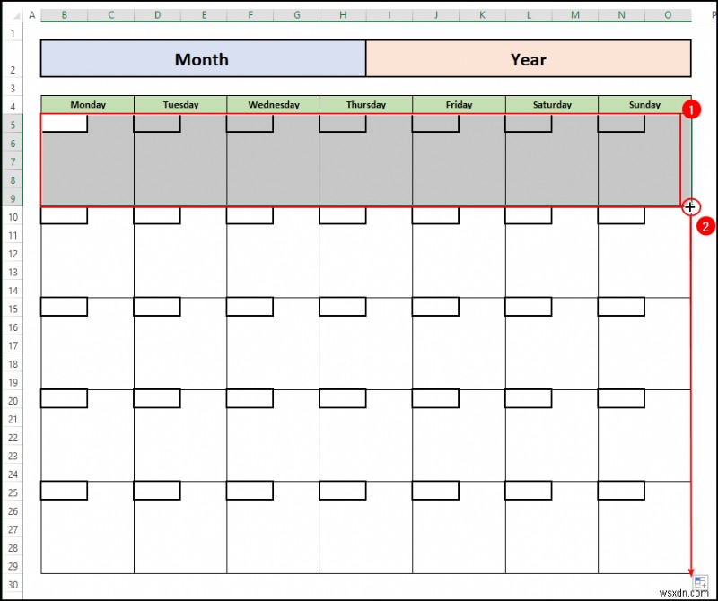 Cách tạo lịch trống trong Excel (Tải xuống mẫu miễn phí)