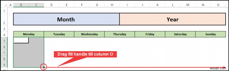 Cách tạo lịch trống trong Excel (Tải xuống mẫu miễn phí)