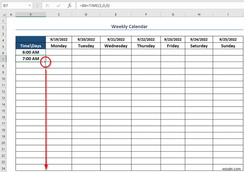 Cách tạo lịch hàng tuần trong Excel (3 cách phù hợp)