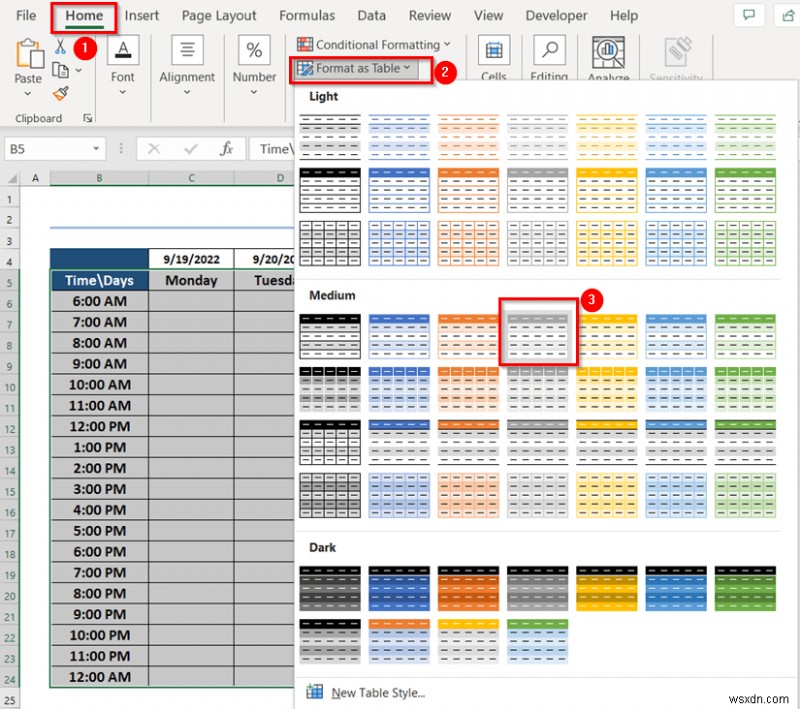 Cách tạo lịch hàng tuần trong Excel (3 cách phù hợp)