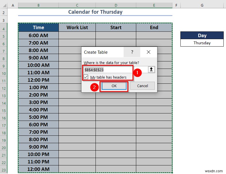 Cách tạo lịch hàng tuần trong Excel (3 cách phù hợp)