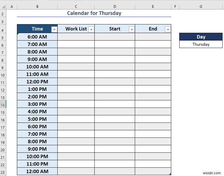 Cách tạo lịch hàng tuần trong Excel (3 cách phù hợp)