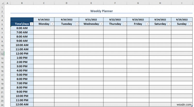 Cách tạo lịch hàng tuần trong Excel (3 cách phù hợp)