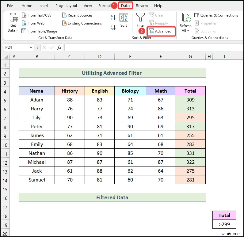 Cách lọc theo màu bằng định dạng có điều kiện trong Excel