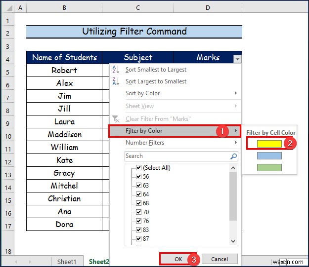 Cách lọc theo màu ô trong Excel (2 cách dễ dàng)