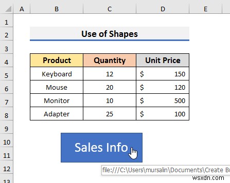 Cách tạo nút mà không cần Macro trong Excel (3 cách dễ dàng)