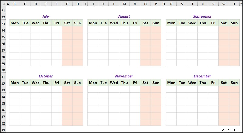 Cách tạo lịch hàng năm trong Excel (với các bước dễ dàng)