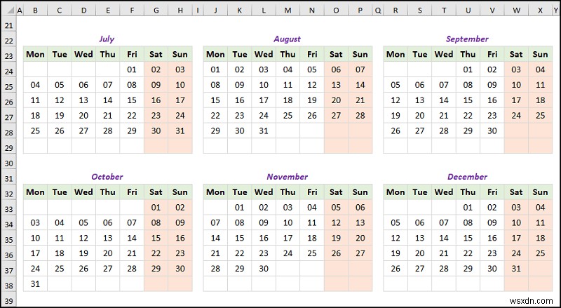 Cách tạo lịch hàng năm trong Excel (với các bước dễ dàng)