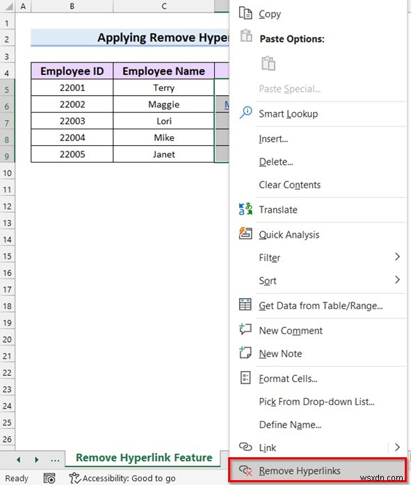 Cách xóa liên kết email trong Excel (7 cách nhanh)