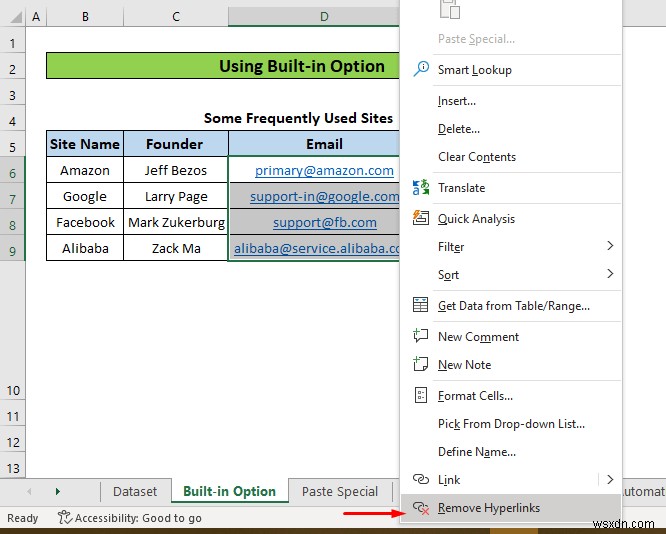 Cách xóa tất cả siêu liên kết trong Excel (5 phương pháp)