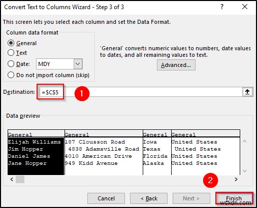 Cách sử dụng ngắt dòng làm dấu phân cách trong Excel Văn bản thành cột