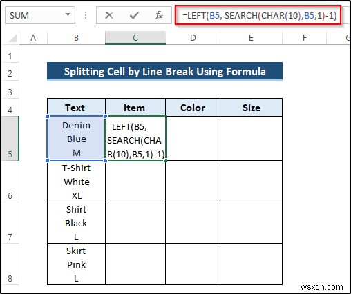 Cách sử dụng ngắt dòng làm dấu phân cách trong Excel Văn bản thành cột