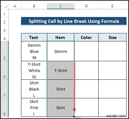 Cách sử dụng ngắt dòng làm dấu phân cách trong Excel Văn bản thành cột