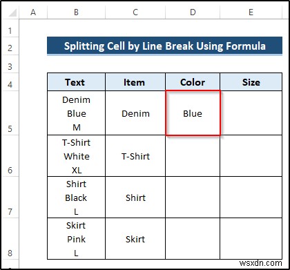 Cách sử dụng ngắt dòng làm dấu phân cách trong Excel Văn bản thành cột