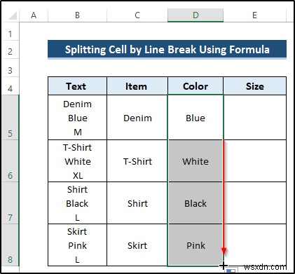 Cách sử dụng ngắt dòng làm dấu phân cách trong Excel Văn bản thành cột