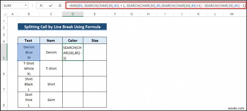 Cách sử dụng ngắt dòng làm dấu phân cách trong Excel Văn bản thành cột