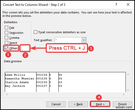 Cách sử dụng tính năng chuyển văn bản thành cột với tính năng chuyển hàng trong Excel