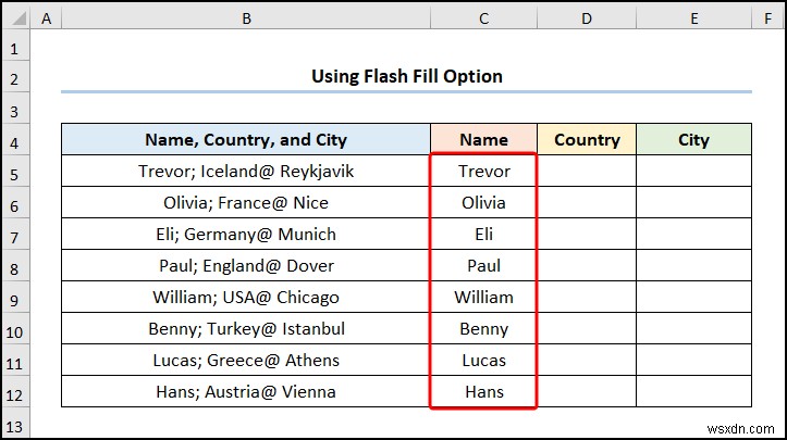 Cách chuyển văn bản thành cột với nhiều dấu phân cách trong Excel