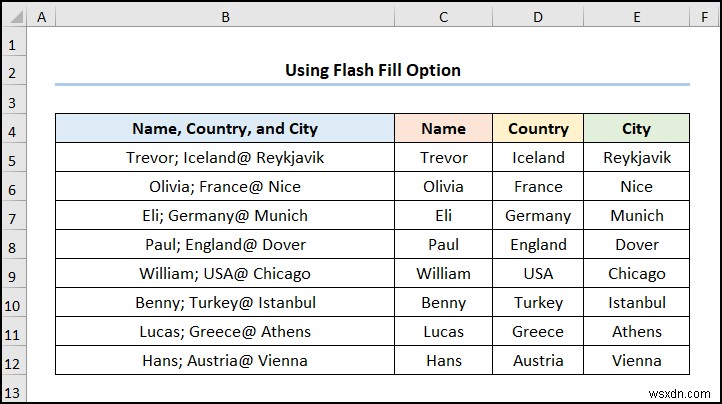 Cách chuyển văn bản thành cột với nhiều dấu phân cách trong Excel