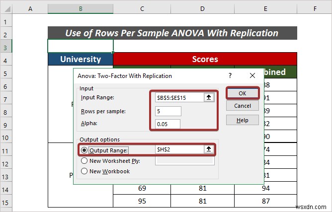 Cách áp dụng hàng cho mỗi ANOVA mẫu trong Excel (2 phương pháp dễ dàng)