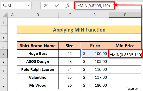 Cách sử dụng công thức Excel Không vượt quá một giá trị nhất định