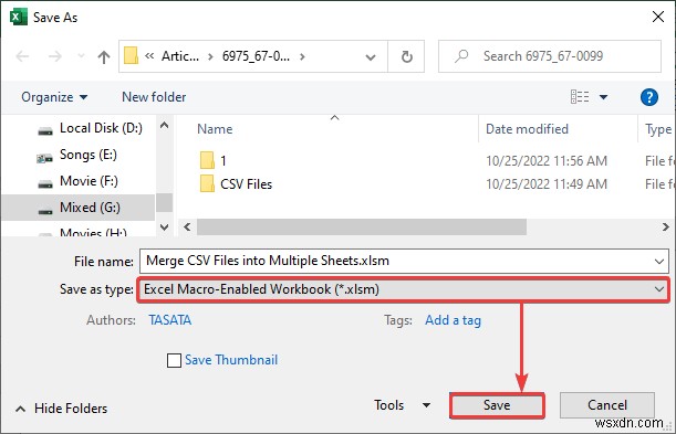 Hợp nhất tệp CSV thành nhiều trang tính trong Excel (với các bước dễ dàng)