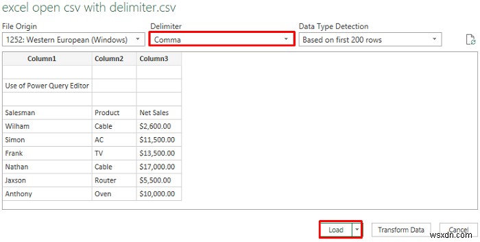 Cách mở CSV bằng Dấu phân cách trong Excel (6 cách đơn giản)