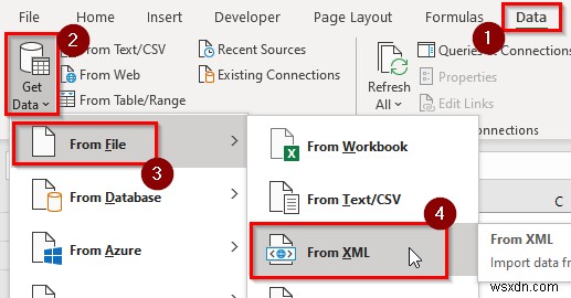 Cách chuyển đổi XML thành cột trong Excel (4 cách phù hợp)