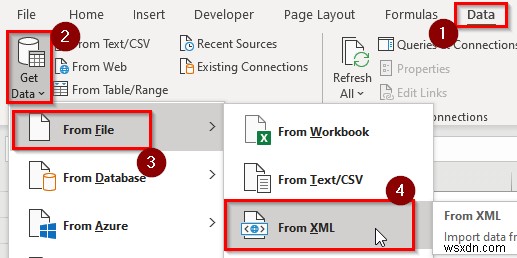 Cách chuyển đổi XML thành cột trong Excel (4 cách phù hợp)