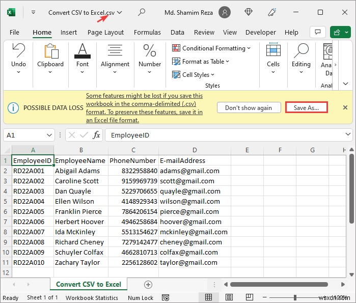 Chuyển đổi CSV sang Excel Tự động với các bước dễ dàng