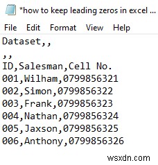 Cách giữ Zeros dẫn đầu trong Excel CSV theo chương trình