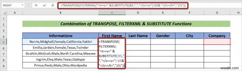 Cách tự động tách văn bản thành cột bằng công thức trong Excel