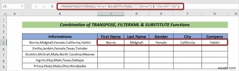 Cách tự động tách văn bản thành cột bằng công thức trong Excel